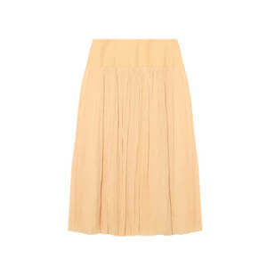 Mint Velvet Yellow Drop Waist Crinkle Midi Skirt
